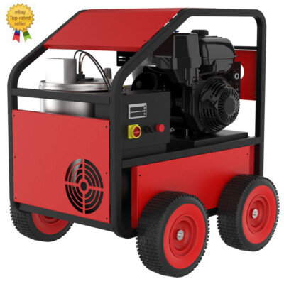 Hot Water Pressure Washer Movable Gasoline Engine 4 GPM 4000 PSI Electric Start