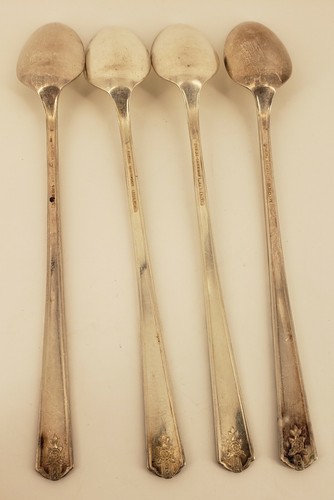Vintage Oneida Community Par Plate 1949 Linda Set of 4 Iced Tea Spoons - Picture 5 of 7