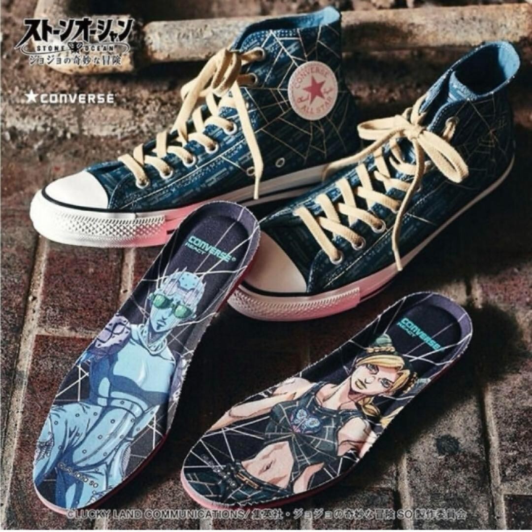☆ジョエナ☆ Jojo's Sneakers Jolyne Stone CONVERSE With Charm Free Size 25.5cm