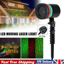 Outdoor LED Moving Laser Light Projector Red&Green Full Sky Star House Garden UK