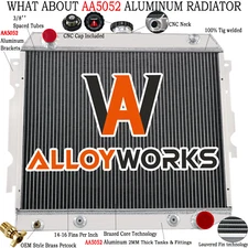 4 Row Aluminum Radiator For 1968-1974 Dodge Challenger Charger Coronet V8 22"W