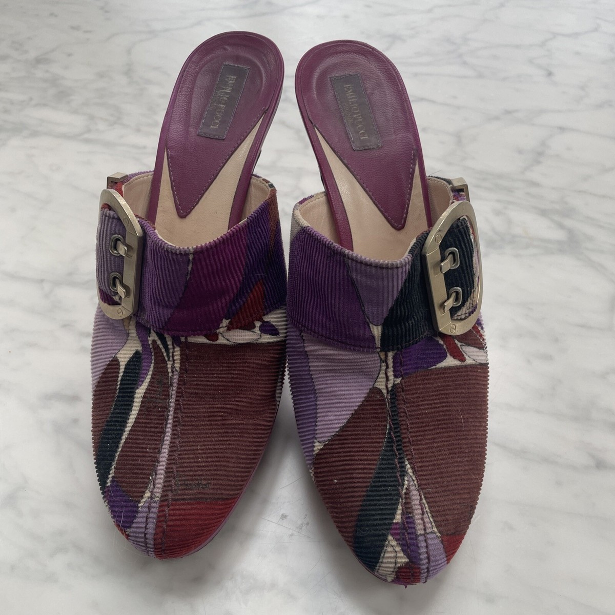 🔥Emilio Pucci Mules High Heel Purple Classic! EU 38 US