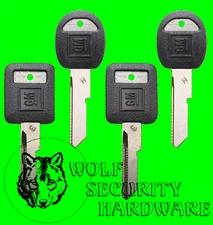 Strattec OEM GM Logo E&H Ignition Door Trunk Key Blank Black Plastic Head 4 Keys