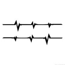 Two Stripes Heartbeat - Decal Sticker - Multiple Colors & Sizes - ebn7429