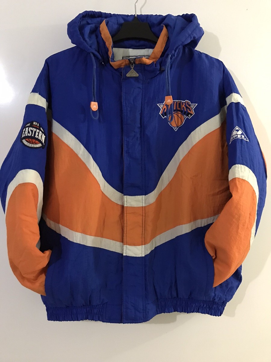 Vintage 90s Apex One NBA NY Knicks Puffer Full Zip Hoodie Vintage 90s Apex One NBA NY Knicks Puffer Full Zip Hoodie