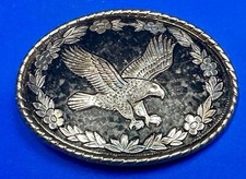 Patriotic Flying Hunting Diving American Eagle  Olive Branch Belt Buckle - W
