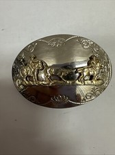 Western Belt Buckle Cattle Drive Cowboy Mixed Metal Silver Gold Tone Vintage