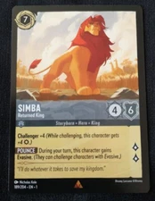 Simba - Returned King - Lorcana - The First Chapter - NM - 189
