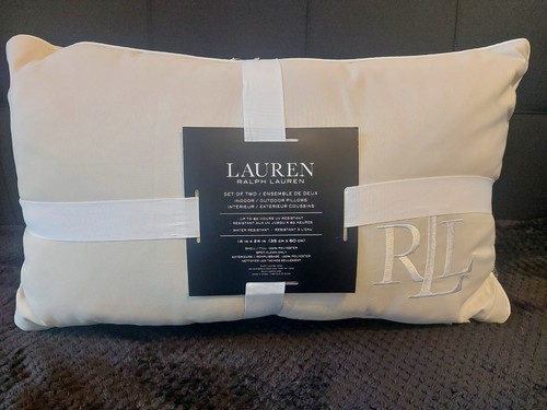 Ralph Lauren x2 Cushion Indoor/outdoor Cream Pillow 35x60cm BNWT