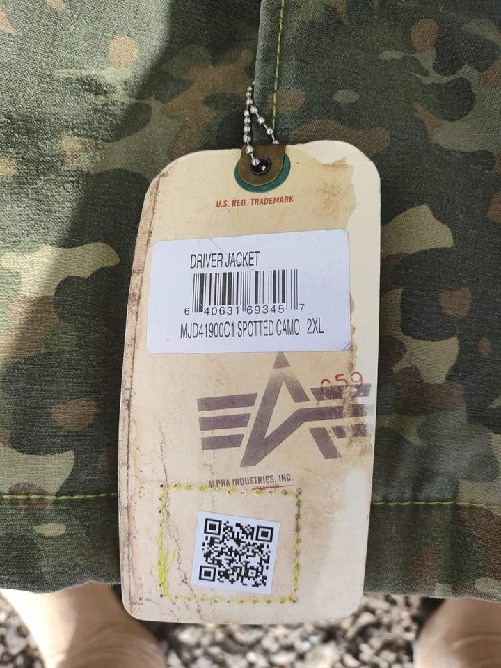 alpha industries DRIVER jacket SPOTTED CAMO xxl - Image 4 of 4