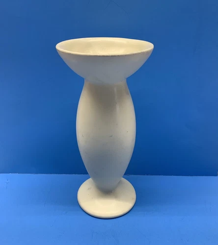 Vintage Haeger Vase Cream Ivory 1998 8” Tall Mid Century Modern