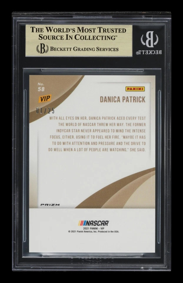 2022 🚘 Panini #1/25, Nat. Con. VIP, Camo Green, #58, Danica Patrick, BGS-9.5 - Image 2 of 2