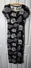 NWT Ultimate! Blues Dress Roses Aop Stretchable Size Medium Made In The USA