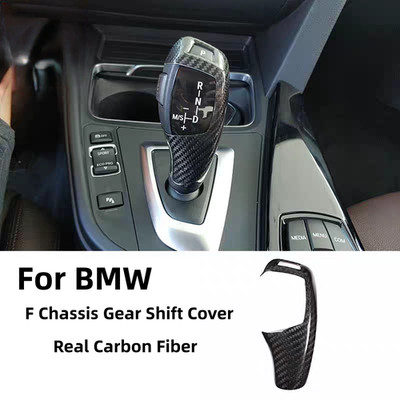Real Carbon Fiber Gear Shift Knob Trim Cover For BMW F30 F20 F10 F25 F26 X3 X4