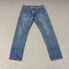 Levi's 505 Regular Fit Straight Leg Jeans W30 L30 Blue Denim 5-Pocket Zip Pants