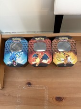Pokémon Hidden Fates Empty Tin Lot Set of 3 – Charizard, Raichu, Gyarados
