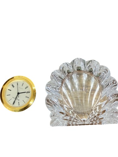 Waterford Kristall Tischuhr mit Goldakzent Quarzwerk