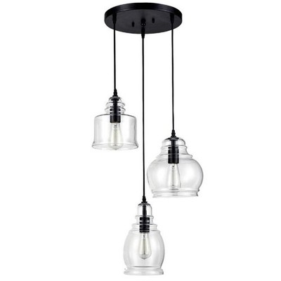 Project Source  3 Light Chandelier In Brushed Nickel New In Box 759872