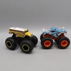 Too S'cool School Bus & Rhinomite Monster Jam Truck Plastic Vintage Hot Wheels