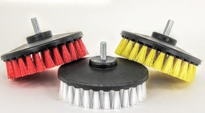 3pc Carpet Mat 5'' Round Brush w/Power Drill Attachment Car Care & Detailing Tool