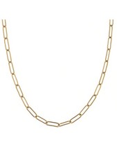Women's Stainless Steel Chain Necklace With 18K Gold Plating, Adjustable Length,