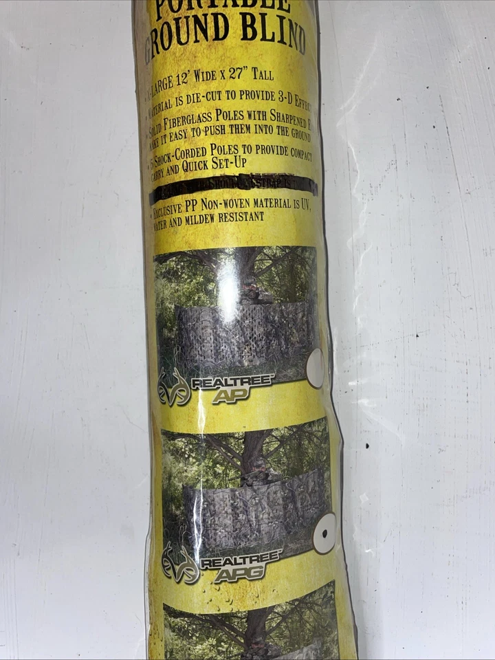 Hunters Specialties Portable Ground Blind Realtree Apg Camo 12’ Wide x 27” Tall - Image 2 of 4
