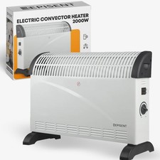 Electric Convector Heater 3 Heat Settings 750W 1250W 2000W Safety Home Office UK