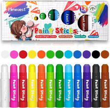 Paint Sticks for Kids, 12 Pack Vibrant Colours
