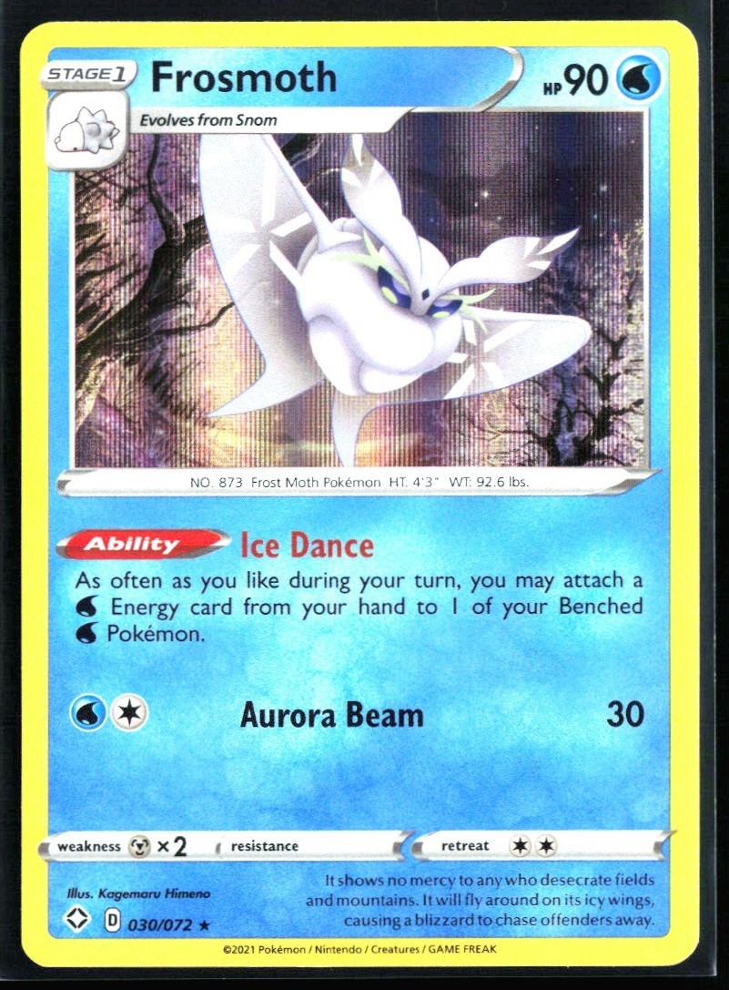 pokemon shining fates chase cards 2021 Sword & Shield - Shining Fates Frosmoth #30 Holo Rare Pokemon Card