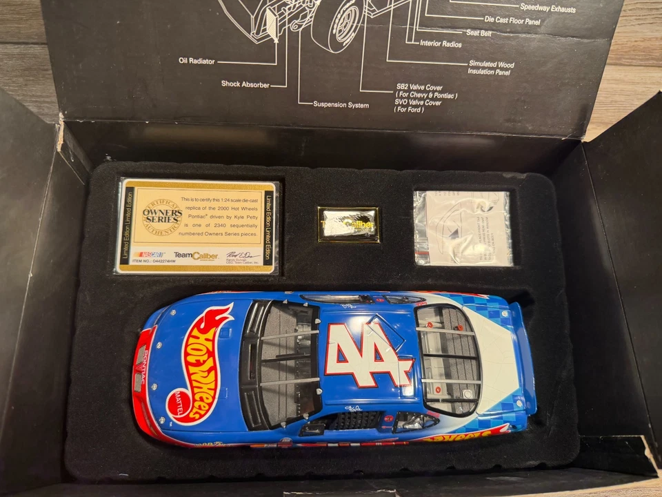 ЛИТАЯ МОДЕЛЬ PONTIAC GRAND PRIX КАЙЛ ПЕТТИ 1/24 КОМАНДНЫЙ КАЛИБР 2000 HOT WHEELS 620/2340 - Изображение 2 из 4