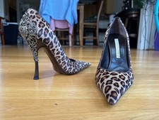 GIANMARCO LORENZI Brown Ponyhair Pumps Filigree Design at Heels IT 38 Excellent