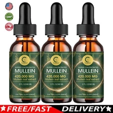 Mullein Leaf Extract Super Concentrated 420,000 MG  2 FL.OZ/60 ML Lung Cleanse