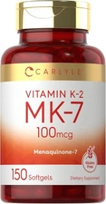 Vitamin K2 MK7 100 mcg | 150 Softgels | Non-GMO, Gluten Free Supplement