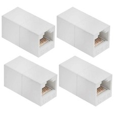 4 Pcs CAT6 RJ45 Network LAN Ethernet UTP Coupler Adapter Connector White