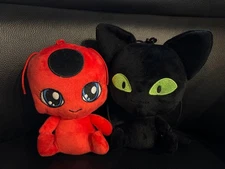 Miraculous Ladybug Cat Noir Plush with Hook New Collectible Toy
