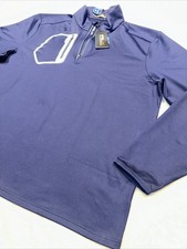 RLX Ralph Lauren Men s 1/4 Zip Luxury Performance Jersey Pullover Navy/X-Large