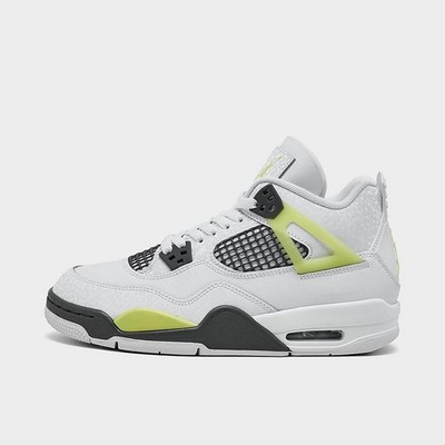 NIB Big Kid GS Nike Air Jordan 4 Retro White Light Lemon Twist HJ5990-100