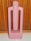 Vintage HAEGER Pink Modern Tall 13 3/4 in Vase MCM Art Deco Abstract Unusual