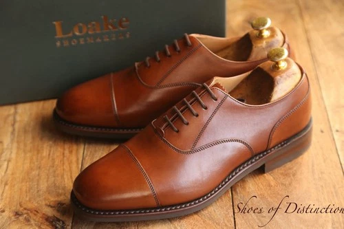 Loake Shoemakers Comanche Brown Leather Oxford Shoes Men's UK 8 F New