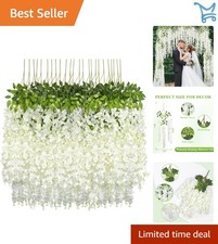 Artificial Wisteria Flower Garland 24 Pack White Wedding Party Decor