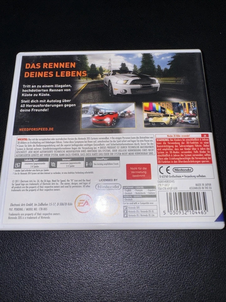 Need for Speed: The Run Nintendo 3DS DS 2DS OVP CIB - Bild 2 von 4