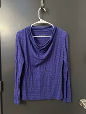 Smartwool Shirt Womens Medium Purple Striped Merino Wool Long Sleeve Scoop Neck
