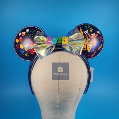 NEW Disneyland DCA 2025 Minnie Ears Mickey Goofy Donald Fireworks Castle Bow