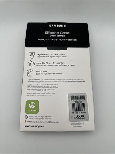 Samsung Silicone Case For Samsung Galaxy S24 Ultra - Violet - Photo 2 sur 4