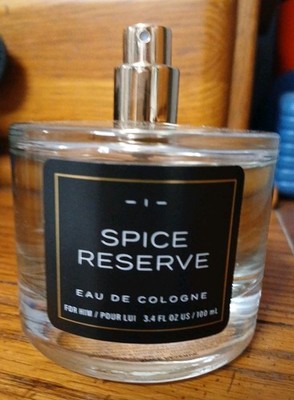 Tru Fragrance Spice Reserve Men's Eau de Cologne Spray. 3.4 oz/ 100 ml No Lid