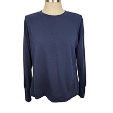 Sweaty Betty After Class Longline Navy Blue Pullover Sweatshirt Long Sleeve M