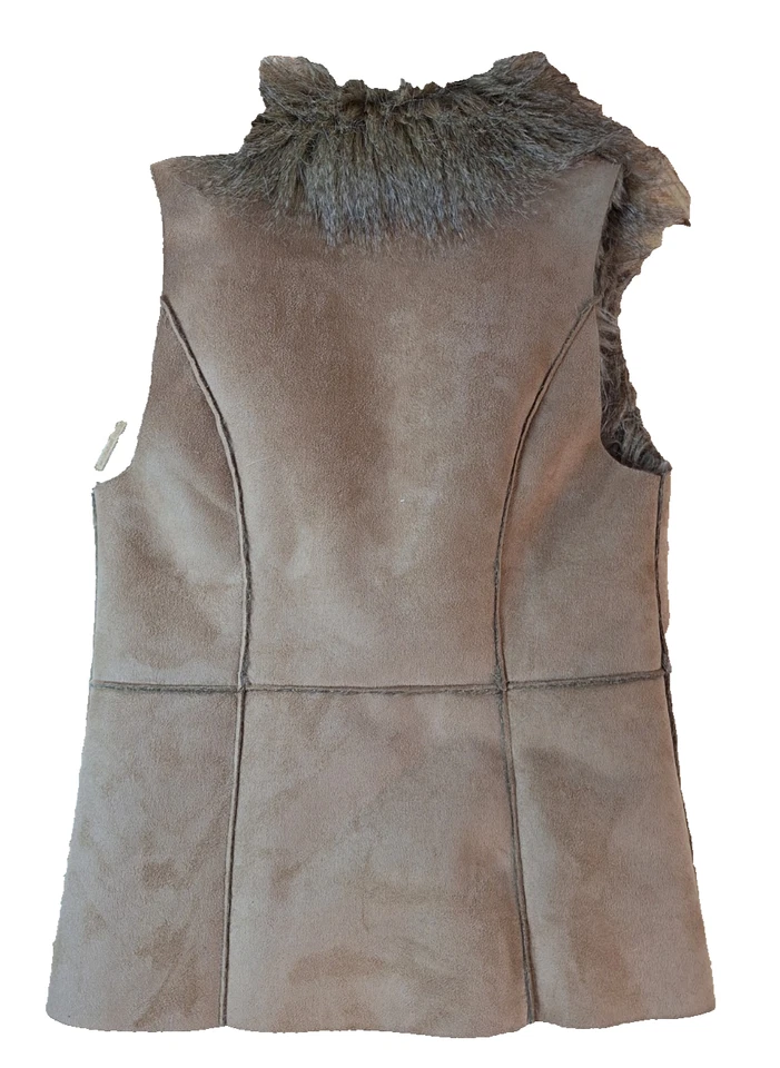 Chaleco FOREVER 21 Imitación Gamuza Imitación Piel Mujer PEQUEÑO Invierno Hippie Boho Marrón Tonos Foto 3 de 4