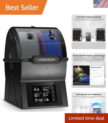 Filament Dryer Box, SH02 Dry Box Filament Sealed Storage Box 3D Printer 2 Spo...