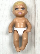 MATTEL Barbie Doctor 3" Infantil MUÑECA BEBÉ Cabello Rubio Ojos Marrones Pañal Blanco Usado en Excelente Condición
