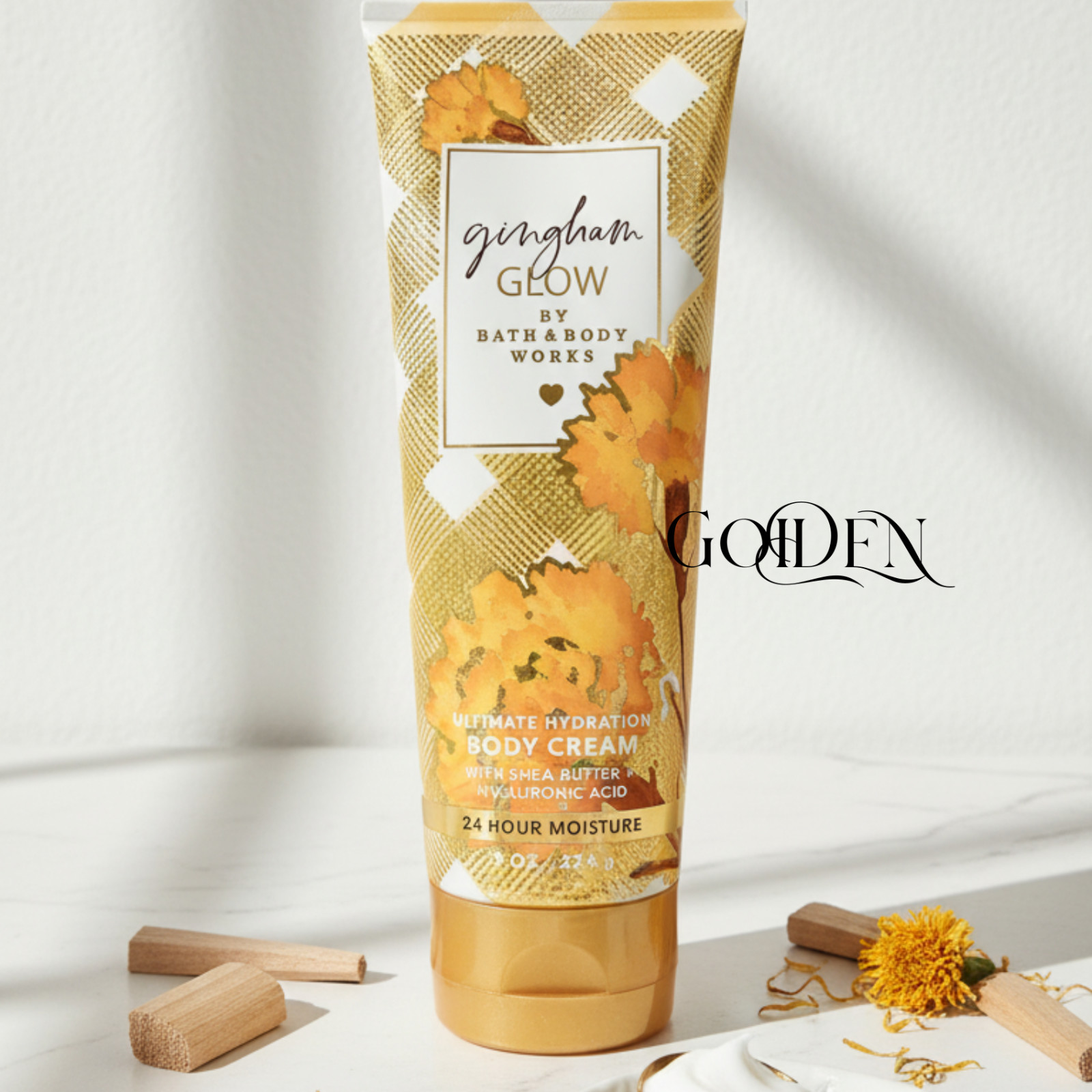 Bath & Body Works GINGHAM GLOW 24H Hydration Body Cream 8 oz Shea + Cocoa Butter